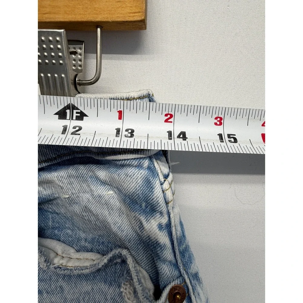 Abercrombie Fitch The Dad High‎ Rise Light Wash Distressed Knee Jeans Size 26 - Picture 6 of 13